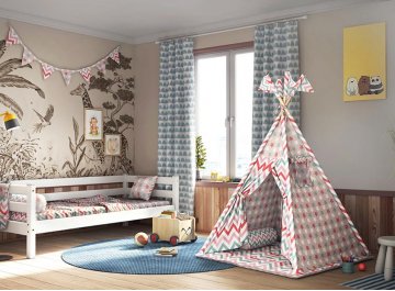 Домик для детей Вигвам зигзаг коралловый / пряники на коралловом