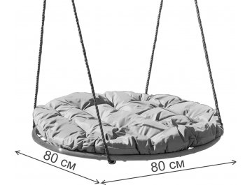 Детские подвесные качели Гнездо бордовая подушка