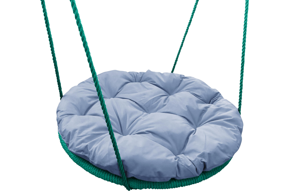 Качели Гнездо серая подушка / мятная оплётка с подушкой 0,6 м с оплёткой