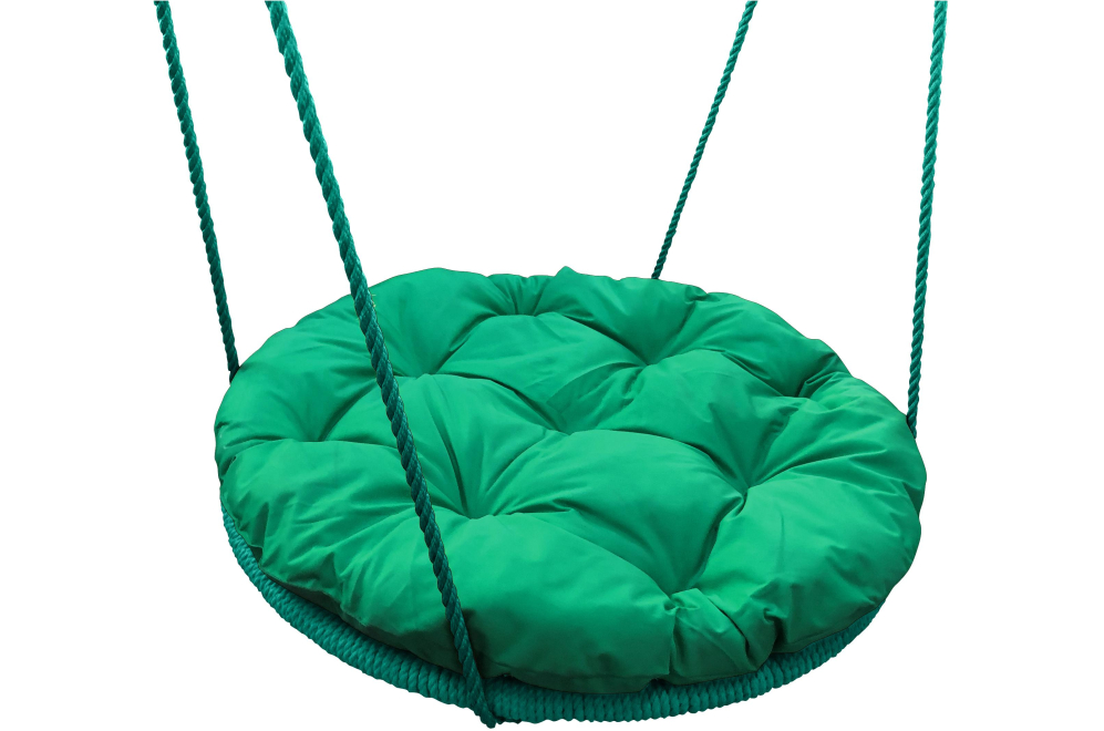 Качели Гнездо зелёная подушка / мятная оплётка с подушкой 0,8 м с оплёткой