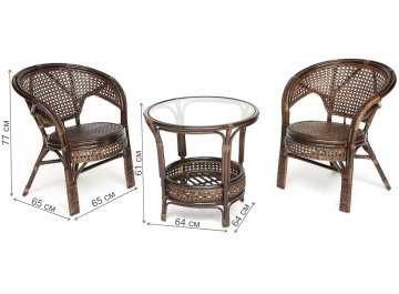 Кофейный комплект из ротанга Pelangi