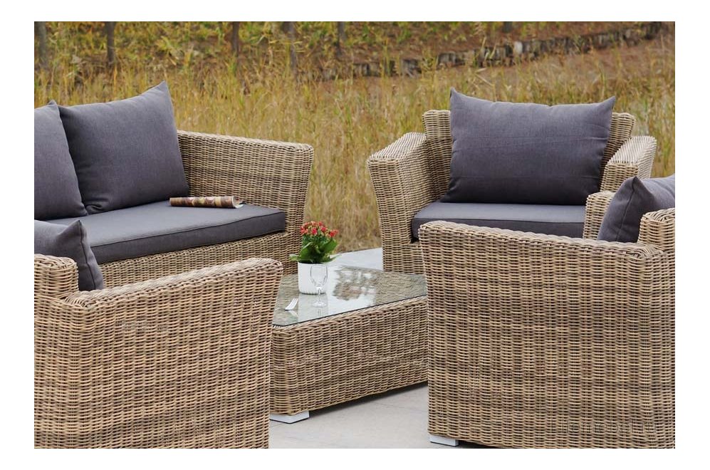 Комплект для отдыха из ротанга Пакора Дабл соломенный