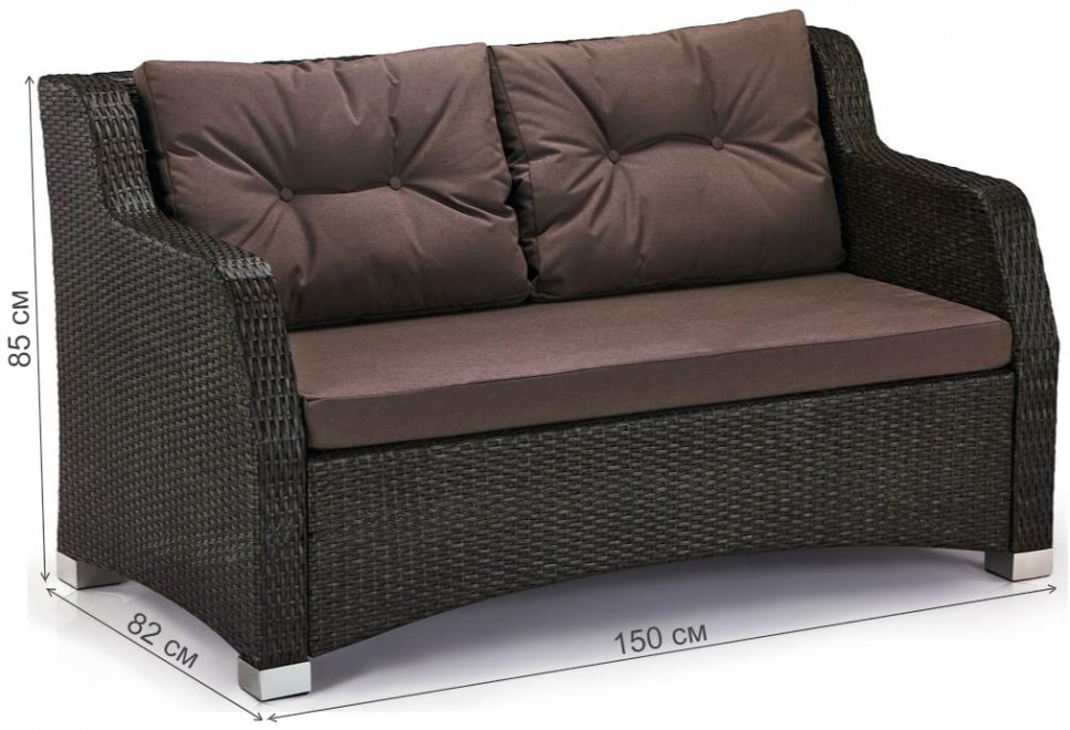 Плетеный диван S51A-W53 Brown