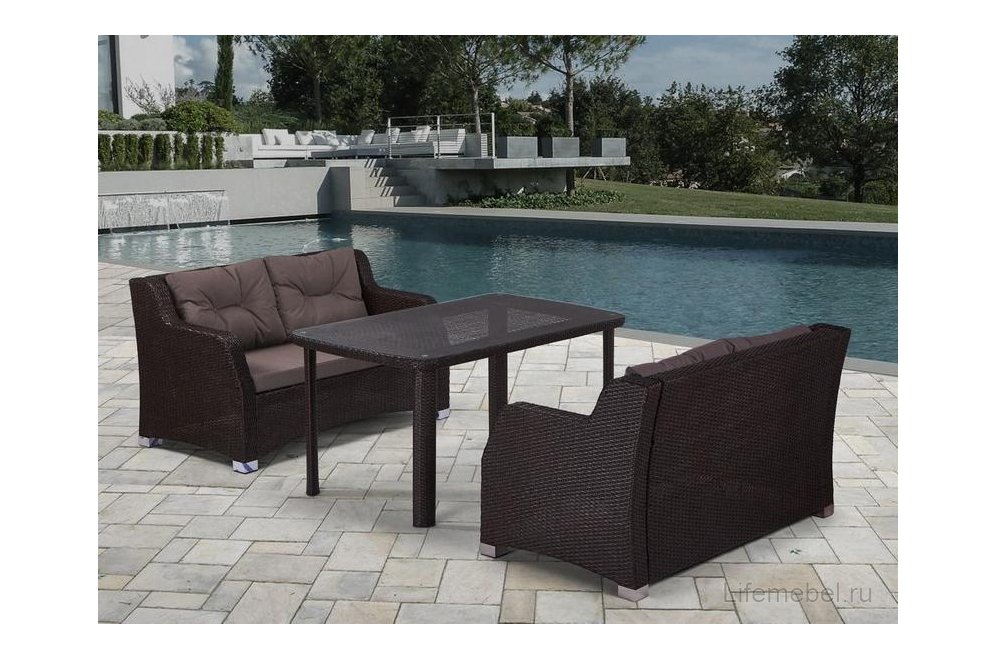 Плетеный диван S51A-W53 Brown