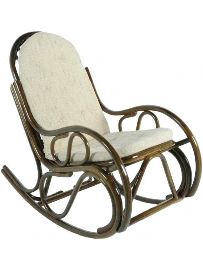 Кресло-качалка из ротанга Calamus Rotan 05/04 с подушкой олива