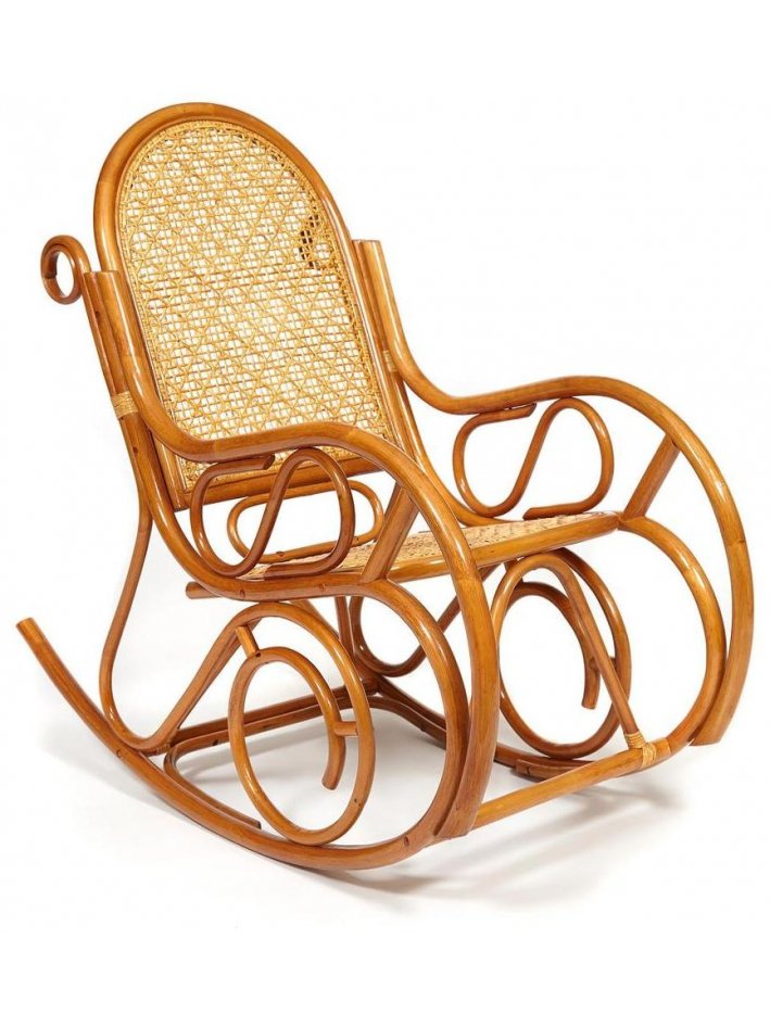 Кресло-качалка Milano/Милано ротанг коньяк