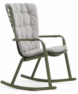 Кресло-качалка пластиковое с подушкой Folio агава / серый