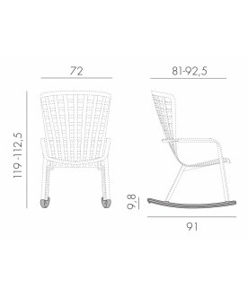 Кресло-качалка пластиковое с подушкой Folio агава / зеленый
