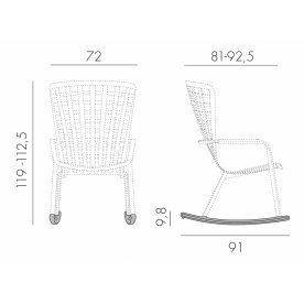 Кресло-качалка пластиковое с подушкой Folio антрацит / бежевый