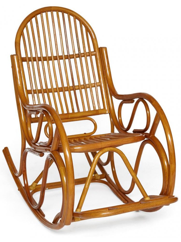 Кресло-качалка Vienna ротанг top quality cognac без подушки