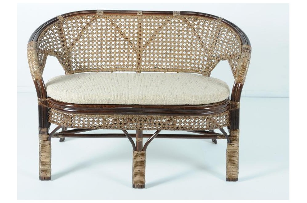 Диван из ротанга 02/15C темный коньяк