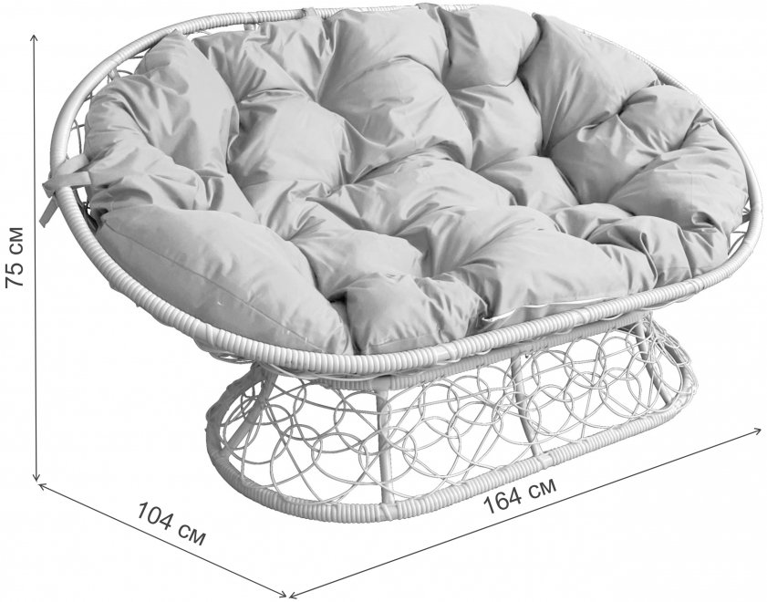 Диван из ротанга Мамасан коричневый / коричневая подушка