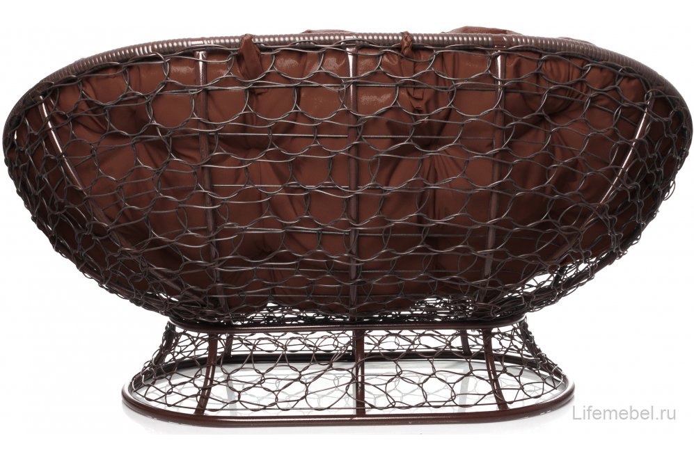 Диван из ротанга Мамасан коричневый / коричневая подушка