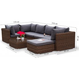 Комплект для отдыха из ротанга Кайлаш