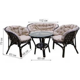 Комплект для отдыха из ротанга Багамы Премиум BS001/1-МТ002