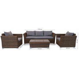 Комплект для отдыха из ротанга Пакора