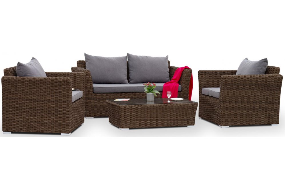 Комплект для отдыха из ротанга Пакора / Капучино Сингл лаунж зона коричневый