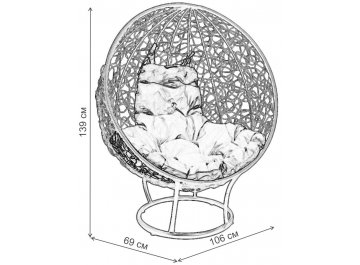 Кресло из ротанга Круг плетеный