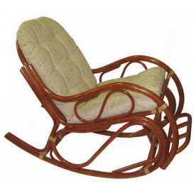 Кресло-качалка с подножкой 05/17 коньяк