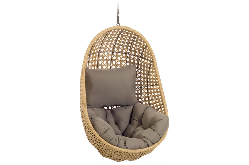 Подвесное кресло Cira серое / натуральное