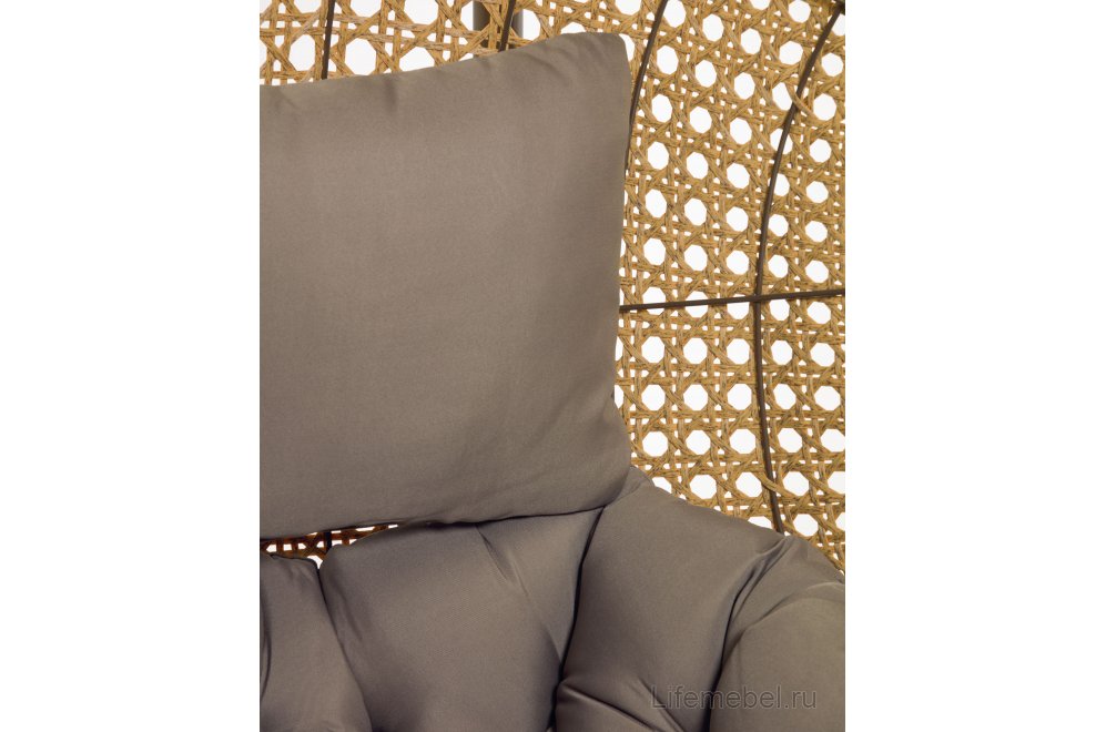 Подвесное кресло Cira серое / натуральное