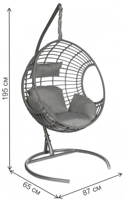Подвесное кресло Мария серое