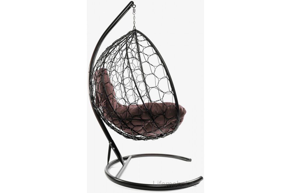 Подвесное кресло XL коричневый / коричневая подушка