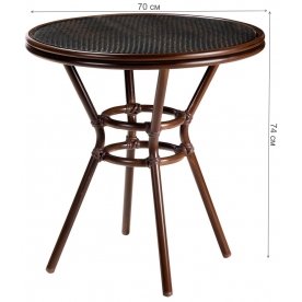 Металлический стол Патонг Glass Rattan