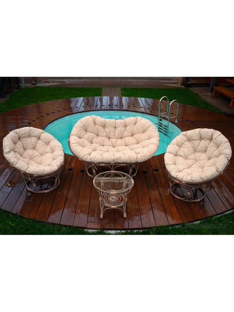 Кресло из ротанга Papasan бамбук
