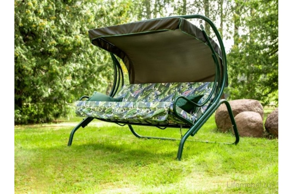 Качели садовые Алекс с927 зеленый / разноцветный / листья