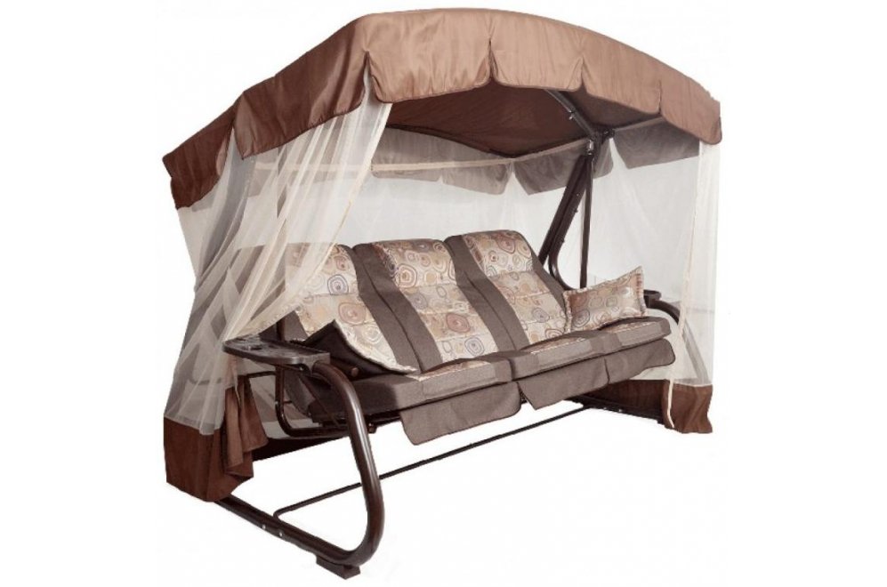 Качели садовые Палермо Премиум с591 трехместные меб ткань