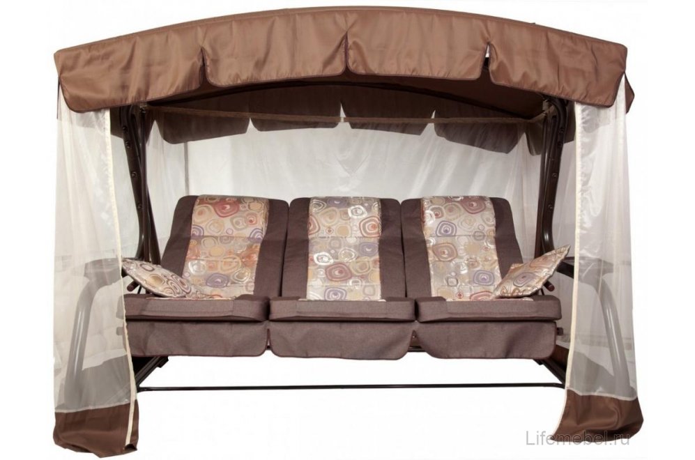 Качели садовые Палермо Премиум с591 трехместные меб ткань