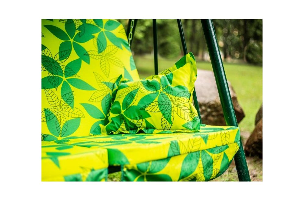Качели садовые Рица с1114 зеленый / желтый / цветы