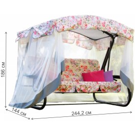 Качели садовые Турин Премиум flower с1202