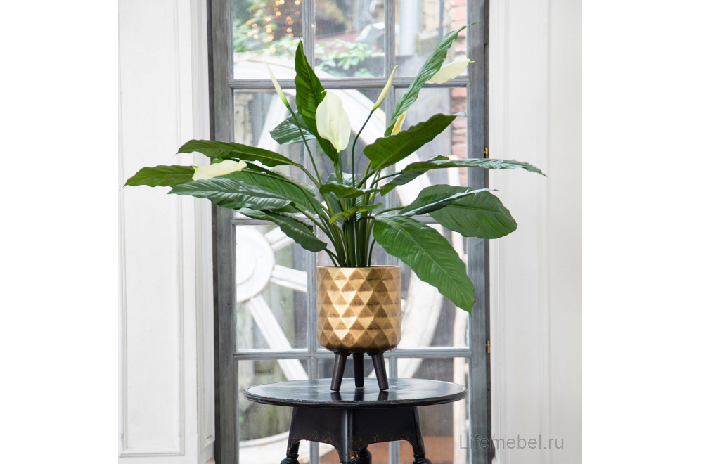 Кашпо Даймонд DMND-RND-24-GLD D24 H35 cm золотистое