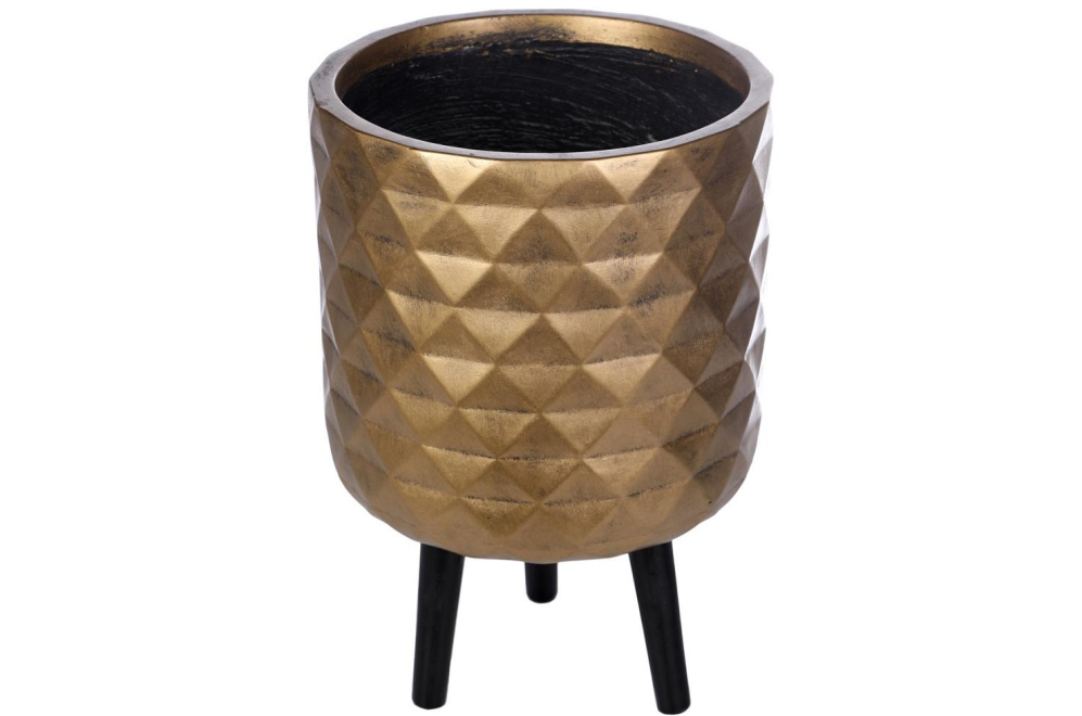 Кашпо Даймонд DMND-RND-30-GLD D30.5 H46 cm золотистое