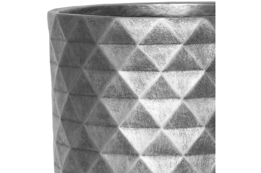 Кашпо Даймонд DMND-RND-30-SLV D30.5 H46 cm серебристое