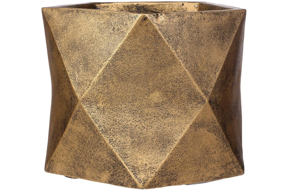 Кашпо Геометри Ромб DSQUARE25-GLD W25 L25 H20 cm золото