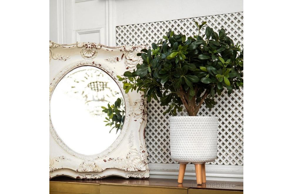 Кашпо Ханни Круглое HON-CLNDR-AW-25 D25 H34 cm белое