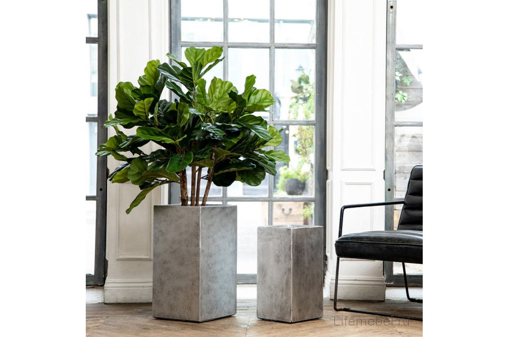 Кашпо Крисмас Высокое TSXMAS-SLV-29 W29 L29 H55 cm серебристое