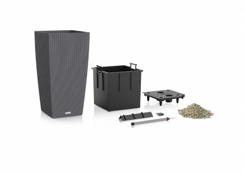 Кашпо Lechuza 15242 CUBICO Cottage 40 Гранит