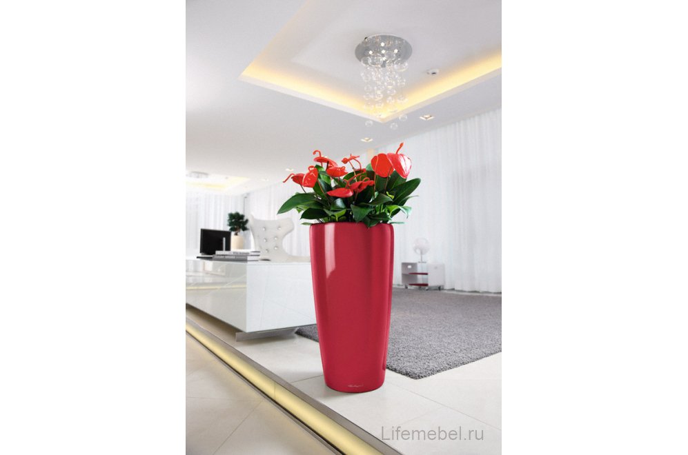 Кашпо Lechuza 15740 RONDO 40 Белый блестящий