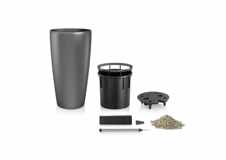 Кашпо Lechuza 15748 RONDO 40 Серебристый металлик