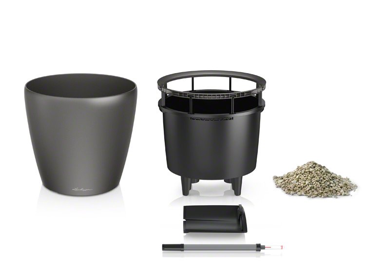 Кашпо Lechuza 16088 CLASSICO LS 43 Серебристый металлик