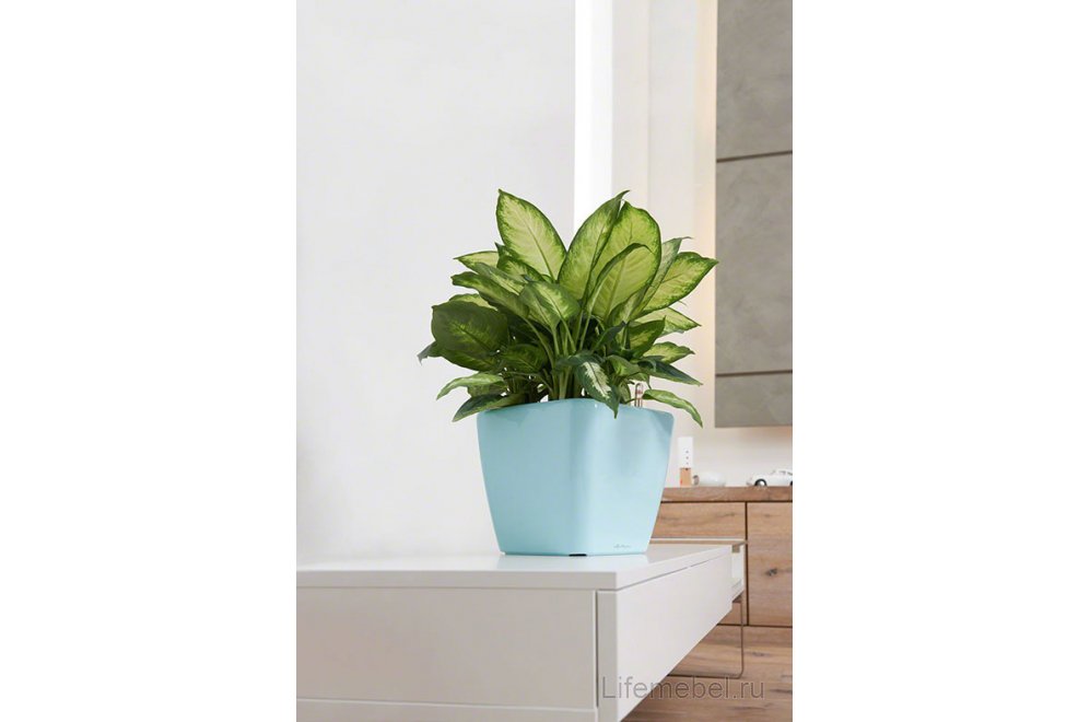 Кашпо Lechuza 16125 QUADRO LS 21 серо-коричневый блестящий