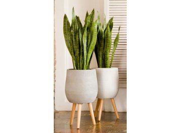 Кашпо Страйп Овальное с Подставкой D31.5 H43 WSTRIPR31-AW