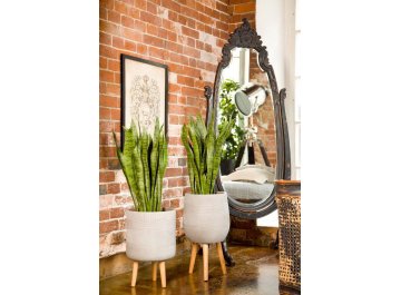 Кашпо Страйп Овальное с Подставкой D31.5 H43 WSTRIPR31-T