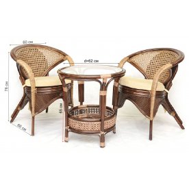 Комплект кофейный Rainbow 02/15A браун