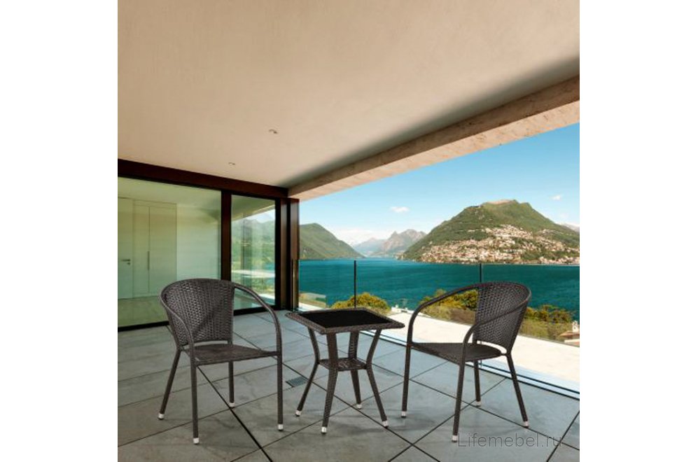 Обеденный комплект из ротанга 2+1 T25A/Y137C-W53 Brown 2Pcs