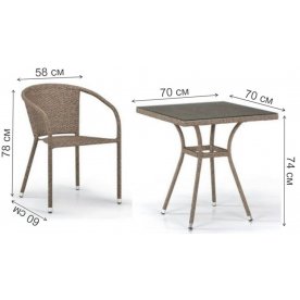 Обеденный комплект 4+1 T282BNT Y137C-W56 4Pcs